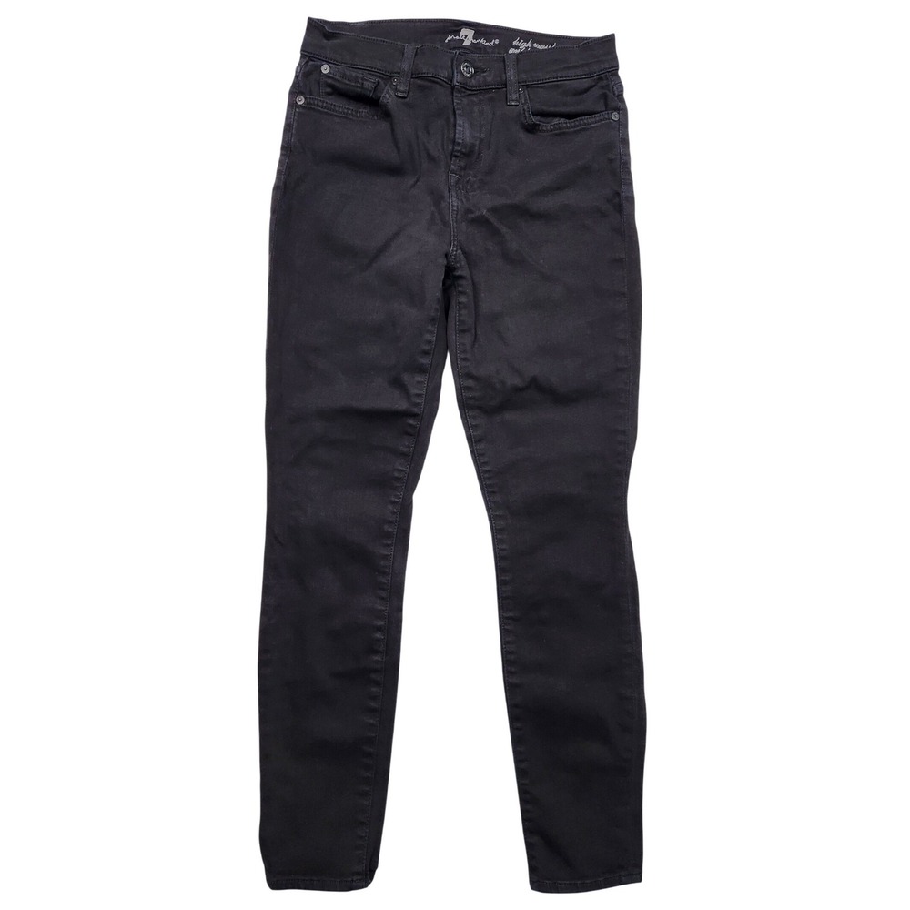 7‎ For All Mankind Black High Waist Ankle Gwenevere Jeans Size 26